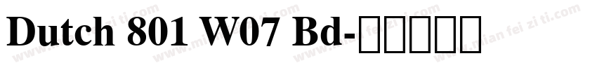 Dutch 801 W07 Bd字体转换